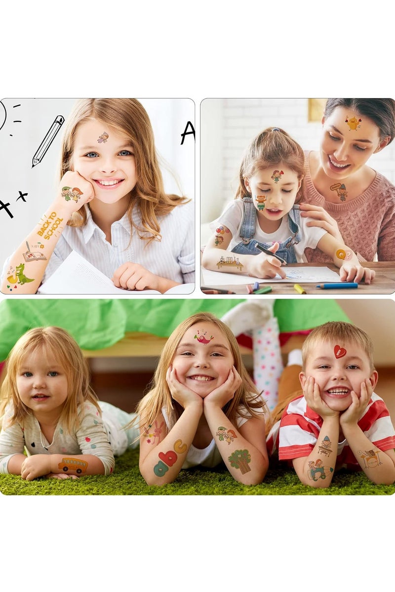 ORAINBOW 10 Sheets Back to School Temporary Tattoos Stickers School Bus Learning Tools School Fairy Tattoos for Kids Gift for the First Day of School 136 Pieces - Image 4