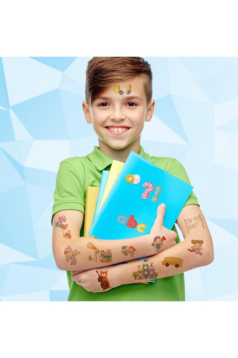 ORAINBOW 10 Sheets Back to School Temporary Tattoos Stickers School Bus Learning Tools School Fairy Tattoos for Kids Gift for the First Day of School 136 Pieces - Image 3