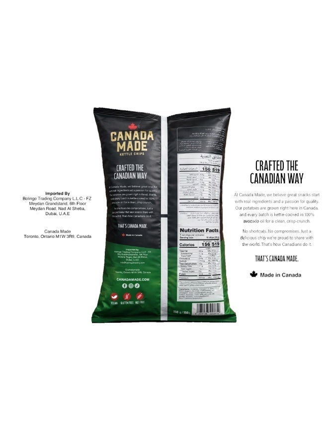 Canada Made Healthy Snacks - 100% Avocado Oil Kettle Cooked Potato Chips - Dill Pickle Flavor, Vegan, Gluten Free, Nut Free Healthy Chips - Made in Canada Snacks - 150g Bag - Image 2