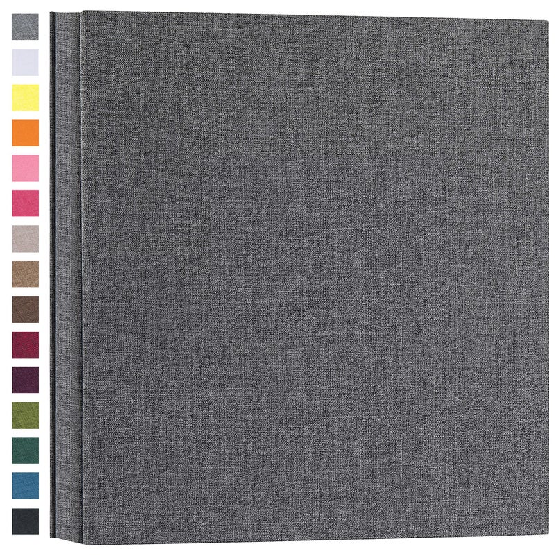 potricher Photo Album for 4x6 600 Photos Linen Cover Extra Large Capacity Picture Book for Family Wedding Anniversary and Baby (Gray) - Image 1
