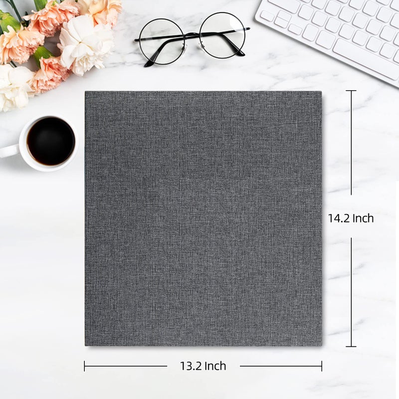 potricher Photo Album for 4x6 600 Photos Linen Cover Extra Large Capacity Picture Book for Family Wedding Anniversary and Baby (Gray) - Image 2