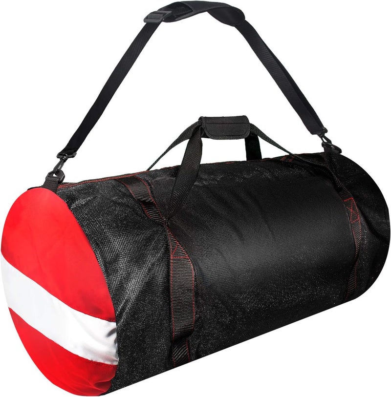 Seafard Mesh Dive Duffel Bag, Extra Large Sport Beach Bags with Adjustable Shoulder Strap, Totes and Zipper for Gym Gear, Sports Balls, Scuba Gear, Snorkeling, Diving, Rafting, and Water Sports Black - Image 1