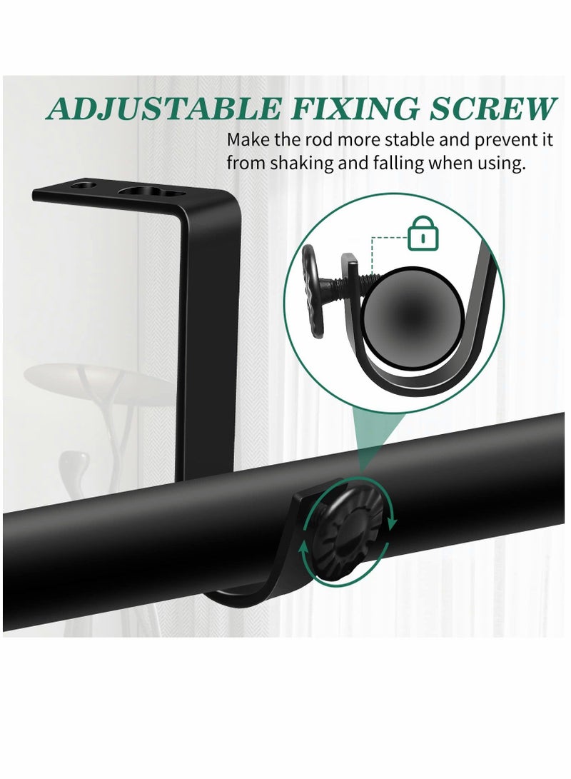 Y&D Ceiling Curtain Rod Bracket Heavy Duty Holders 4 Pack Rods Hooks Fit for 3/4 to 9/10 Inch Drapery Poles  - Image 3