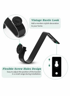 Y&D Ceiling Curtain Rod Bracket Heavy Duty Holders 4 Pack Rods Hooks Fit for 3/4 to 9/10 Inch Drapery Poles  - Image 2