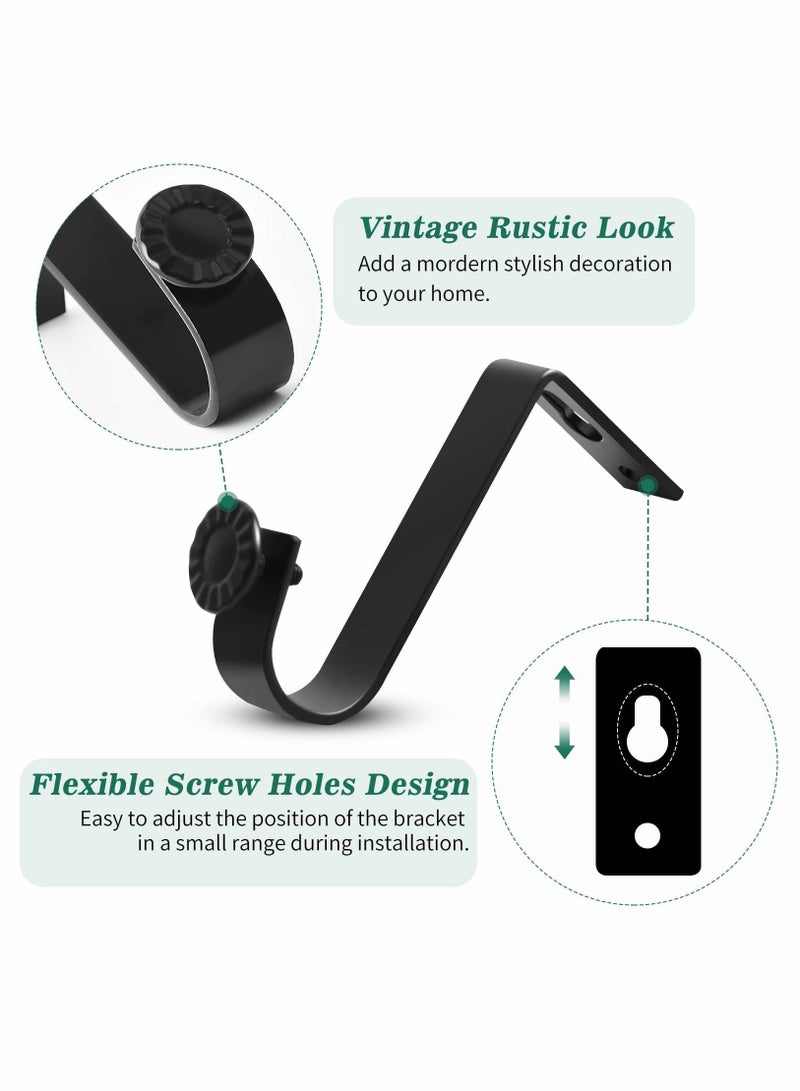 Y&D Ceiling Curtain Rod Bracket Heavy Duty Holders 4 Pack Rods Hooks Fit for 3/4 to 9/10 Inch Drapery Poles  - Image 2