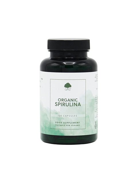 Organic Spirulina Food Supplement 120 Vegan Capsules, 500 Mg