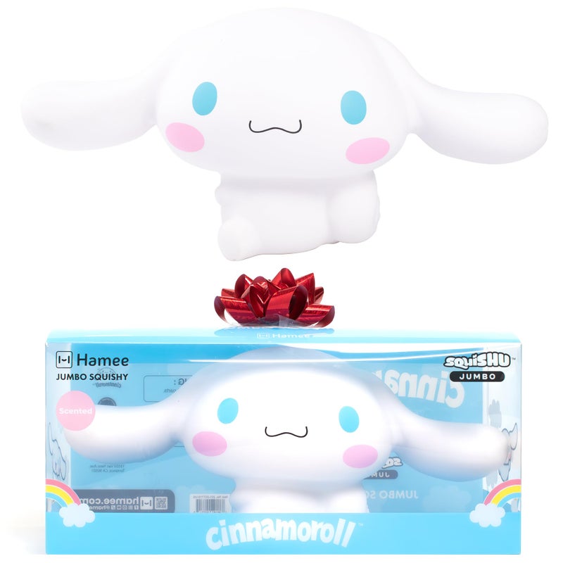 Hamee Sanrio Hello Kitty and Friends Cinnamoroll Jumbo Squishy Toy Slow Rising Cute SquiSHU Sweet Cotton Candy Scented Birthday Gift Bags, Party Favors, Gift Basket Filler, Stress Relief - Image 1