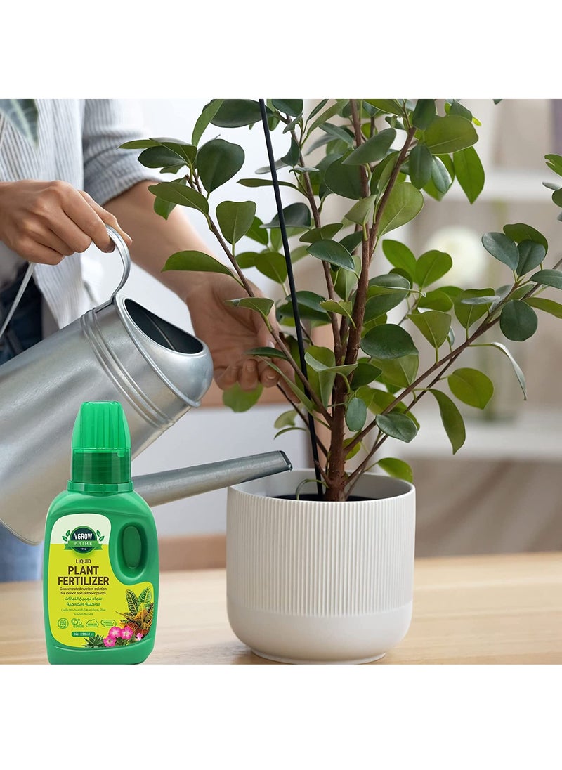 VGROW PRIME - Vgrow Plant Fertilizer, All Purpose Liquid Nutrient Solution for all Types of Outdoor and Indoor Plants, Concentrate 250ml - Image 1