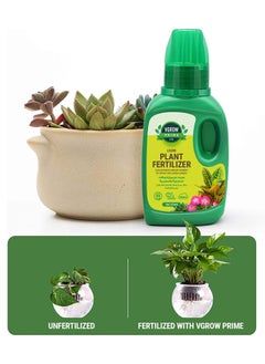 VGROW PRIME Vgrow Plant Fertilizer, All Purpose Liquid Nutrient Solution for all Types of Outdoor and Indoor Plants, Concentrate 250ml  - Image 4