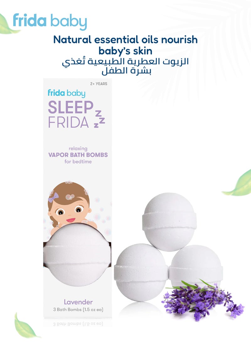 fridababy Sleep Frida Vapor Bath Bombs - Lavender, Calming And Soothing For Kids, Natural Essential Oils, Bedtime Relaxation, 3-Pack, 2+ Years - Image 4