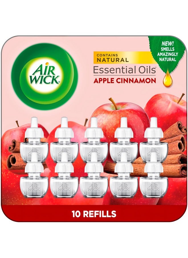 Air Wick Air Wick Plug in Scented Oil Refill, 10 ct, Apple Cinnamon, Air Freshener, Essential Oils, Fall Scent, Fall decor  - Image 1