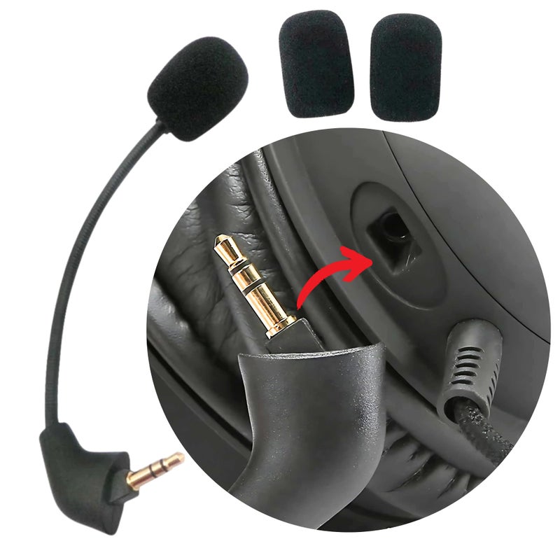 TUANRIVER Hyperx Cloud 2 Mic Replacement, (Old Version Before 2021), Cloud X, Cloud II, Cloud Core, Cloud Pro Silver â€“ Noise Cancelling Boom Microphone Compatible with Gaming Consoles, PC, 3.5mm Jack - Image 1