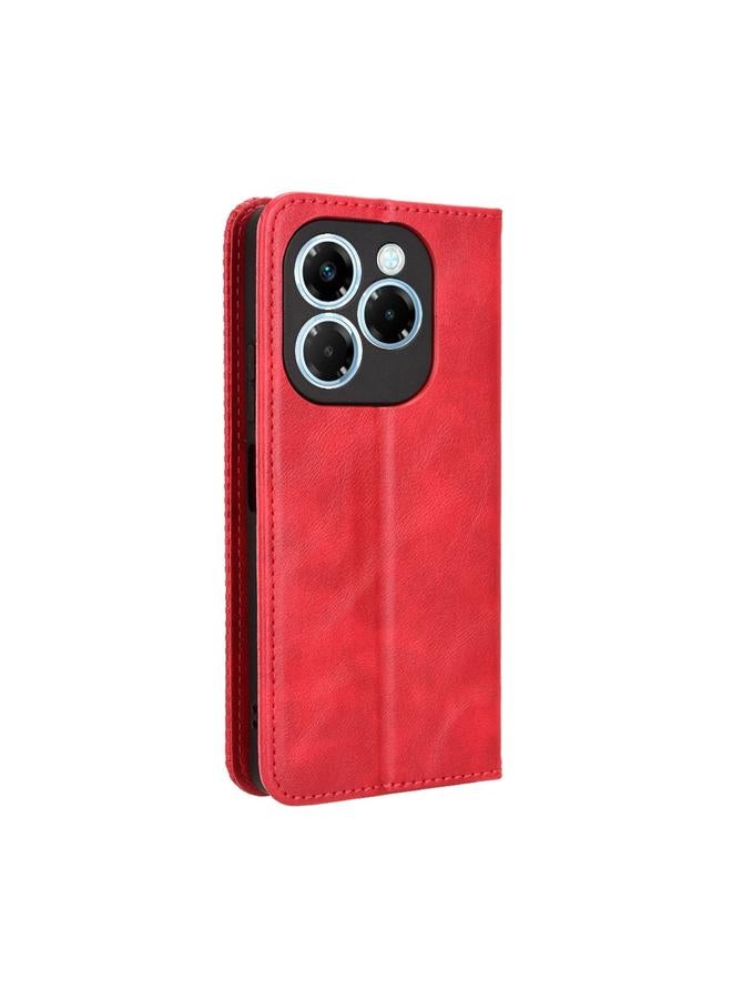 زبون جراب لهاتف Infinix Note 40X 5G X6838، جراب هاتف جلدي بمشبك مغناطيسي بتصميم كلاسيكي - Image 3