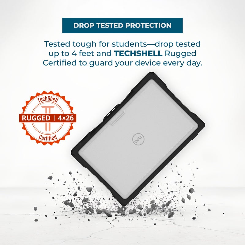 Gumdrop Cases Gumdrop DropTech Custom Case Dell Latitude 5440|5450 Precision 3480 Clamshell-Drop Tested Protection Rubberized Thread on Sides Seamless Asset Tagging Snap in Installation for School or Work-Black - Image 3