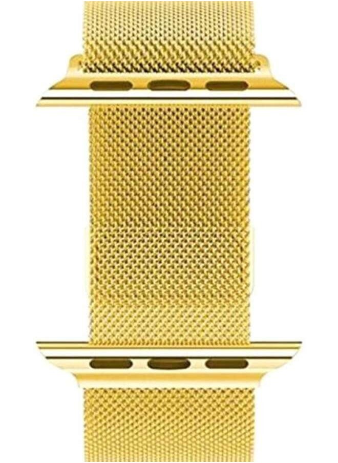 Generic - Milanese Mesh Stainless Steel Band for Apple Watch Series 5/6/7 42/44/45mm Gold - Image 1