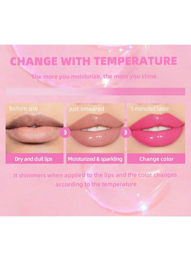 جيه آي اس كيه جي زيت شفاه سحري متغير اللون، مرطب للشفاه، زيت شفاه لامع ملون غير لاصق للشفاه الجافة، للعناية بالشفاه. (زيت شفاه متغير اللون) - Image 5