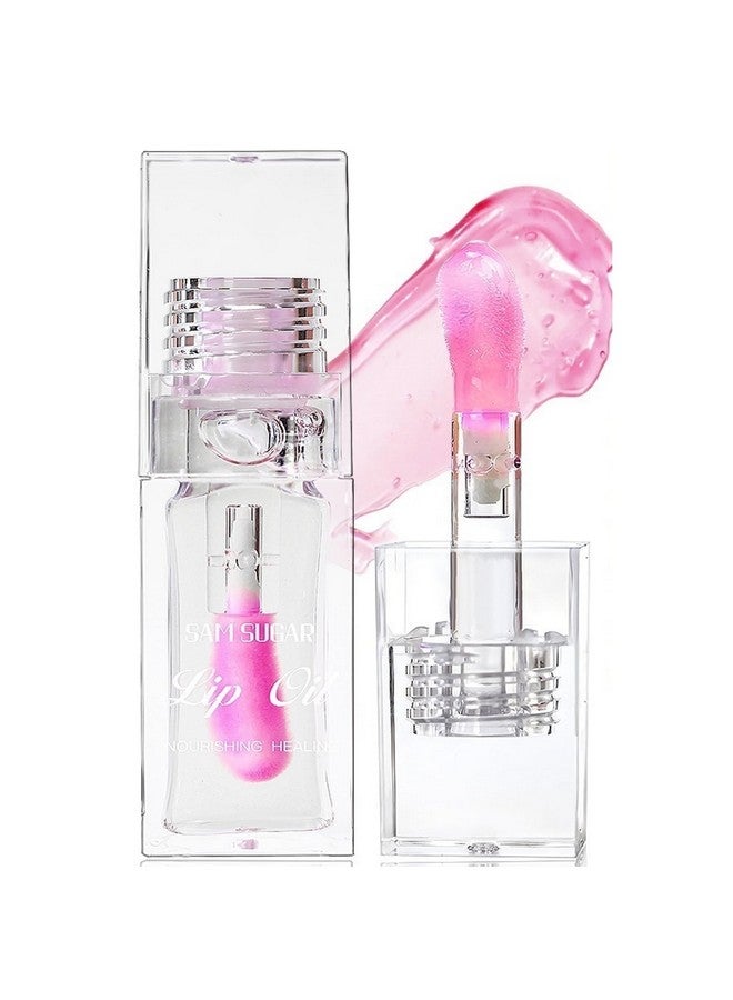 جيه آي اس كيه جي زيت شفاه سحري متغير اللون، مرطب للشفاه، زيت شفاه لامع ملون غير لاصق للشفاه الجافة، للعناية بالشفاه. (زيت شفاه متغير اللون) - Image 1