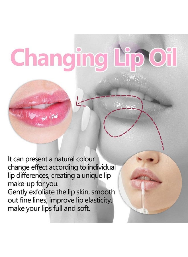 جيه آي اس كيه جي زيت شفاه سحري متغير اللون، مرطب للشفاه، زيت شفاه لامع ملون غير لاصق للشفاه الجافة، للعناية بالشفاه. (زيت شفاه متغير اللون) - Image 3