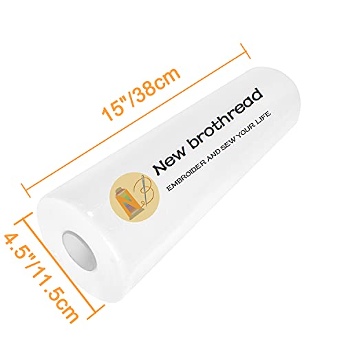 New brothread Cut Away Machine Embroidery Stabilizer Backing 15" x 25 Yd roll - Medium Weight 2.5 Ounce - Cut into Variable Sizes - for Machine Embroidery and Hand Sewing - Image 2