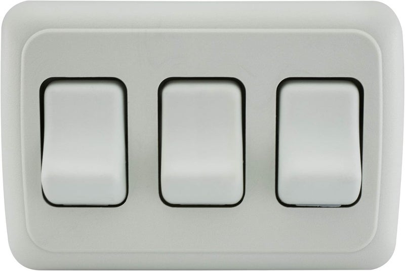 American Technology Components Triple SPST On-Off Switch with Bezel, 12-Volt, for RV, Trailer, Camper (White) - Image 2