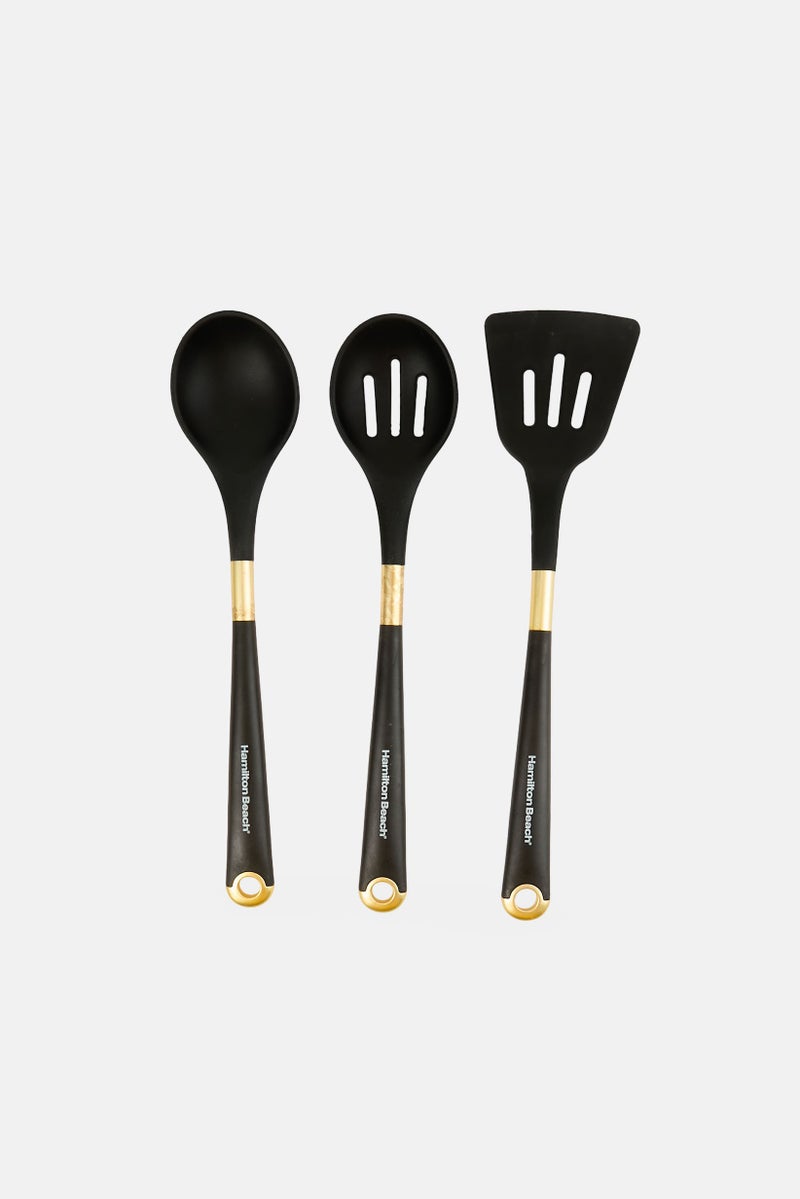 Hamilton Beach 3 Piece Nylon Kitchen Utensils Set, Black - Image 1