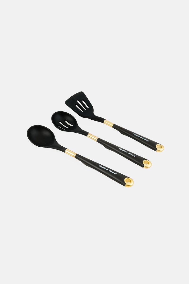 Hamilton Beach 3 Piece Nylon Kitchen Utensils Set, Black - Image 2
