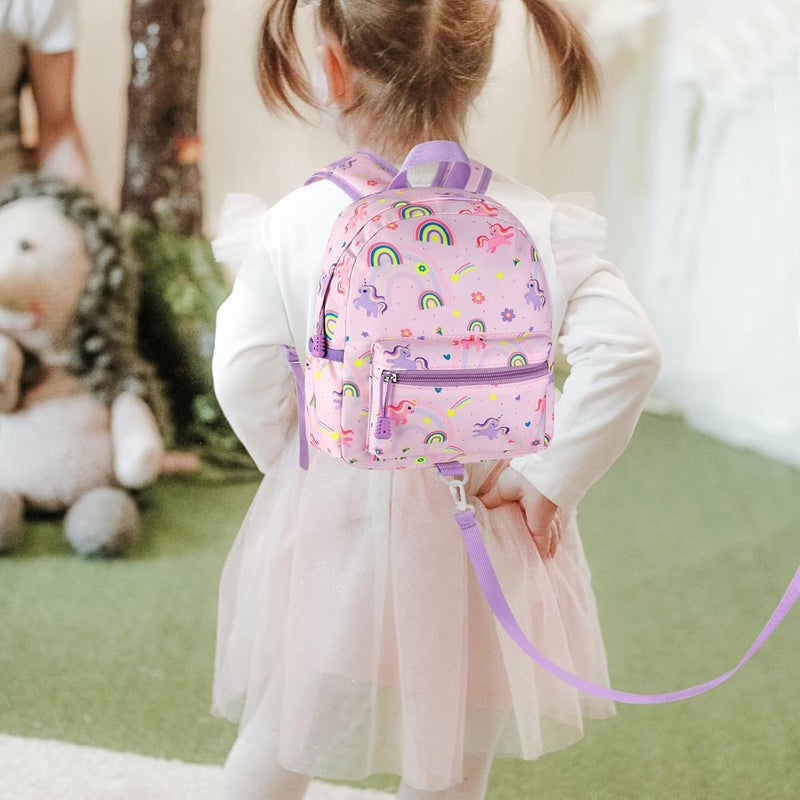 accmor Toddler Backpack Leash, Cute Unicorn Baby Backpacks with Anti Lost Wrist Link, Mini Kids Backpack Leash Walking Harness for Outdoor Travel, Small Backpack Tether for Boys Girls 1-3 (Pink) - Image 5
