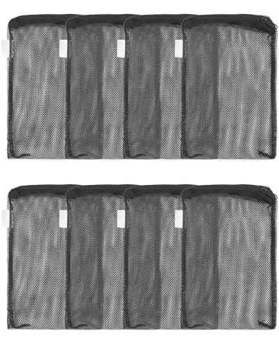 Pawfly 8 Pack Aquarium Filter Media Bags Fish Tank Fine Mesh Bag with Plastic Zipper Aquarium Mesh Bag for Activated Carbon Bio Filter Balls Filter Stones Ceramic Rings 8 x 55 - Image 1