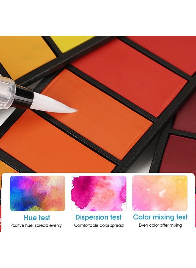 Supvox® 42 Colors Foldable Solid Watercolor Paint Set with Refillable Water Brush Pen and Absorbent Sponge, Watercolor Travel Set for Students Adults Beginners Artist - Image 4