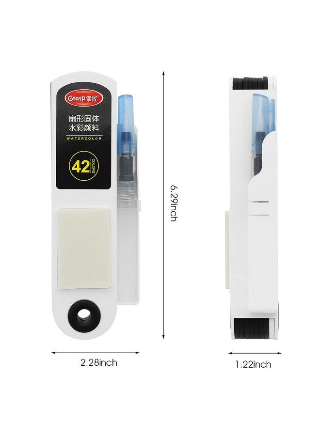 Supvox® 42 Colors Foldable Solid Watercolor Paint Set with Refillable Water Brush Pen and Absorbent Sponge, Watercolor Travel Set for Students Adults Beginners Artist - Image 2