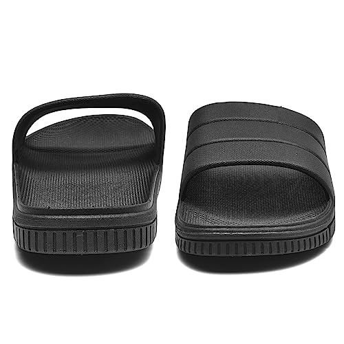 clootess Shower Slide Shoes for Men and Women Home Sandal Bath Slipper Indoor House Pool College Dorm Non-Slip Black 44.45 - Image 2