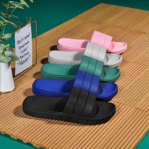 clootess Shower Slide Shoes for Men and Women Home Sandal Bath Slipper Indoor House Pool College Dorm Non-Slip Black 44.45 - Image 5