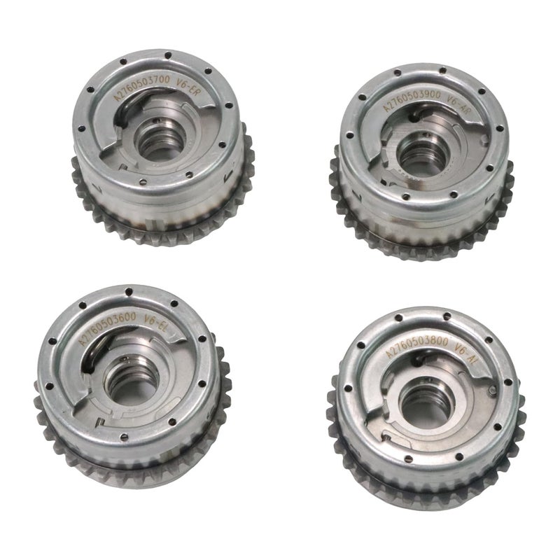 Kessocco 4pcs Camshaft VVT Timing Gear Intake  Exhaust Camshaft Adjusters Fit for Mercedes W222 W166 M276 C43 AMG Variable Valve Timing Sprocket OEM 2760503900 2760503800 2760503700 2760503600