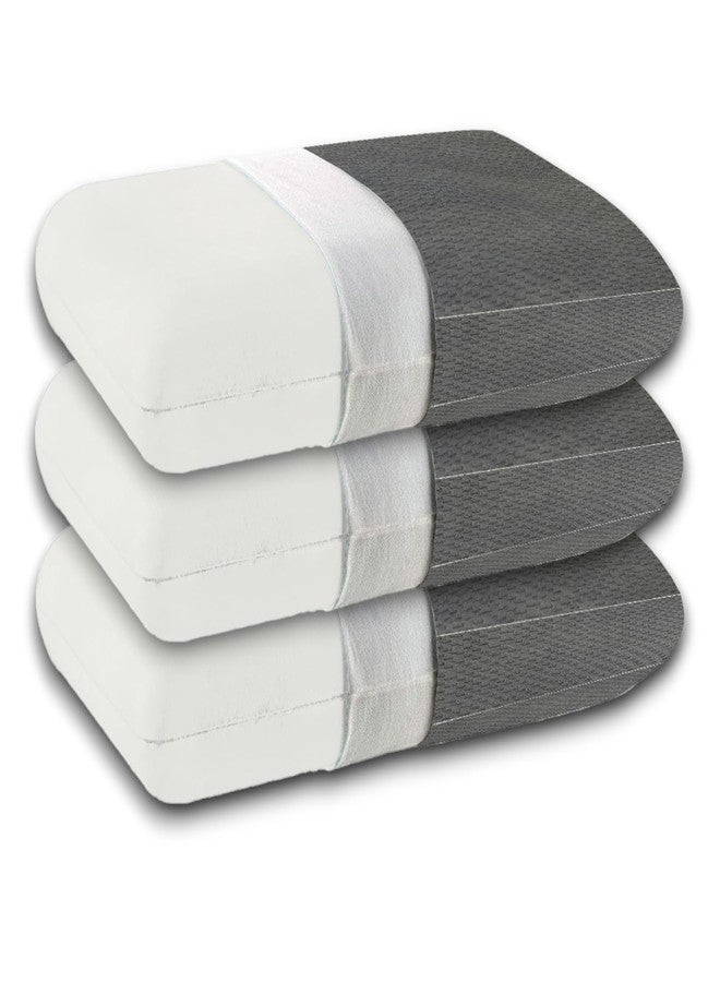 CUSHIO Memory Foam Pillow | Size 24"x16"x4" (Set of 3) Orthopedic & Cervical Pillow for Relieving Neck & Shoulder Pain with Free Pillow Cover (Grey) - Image 1