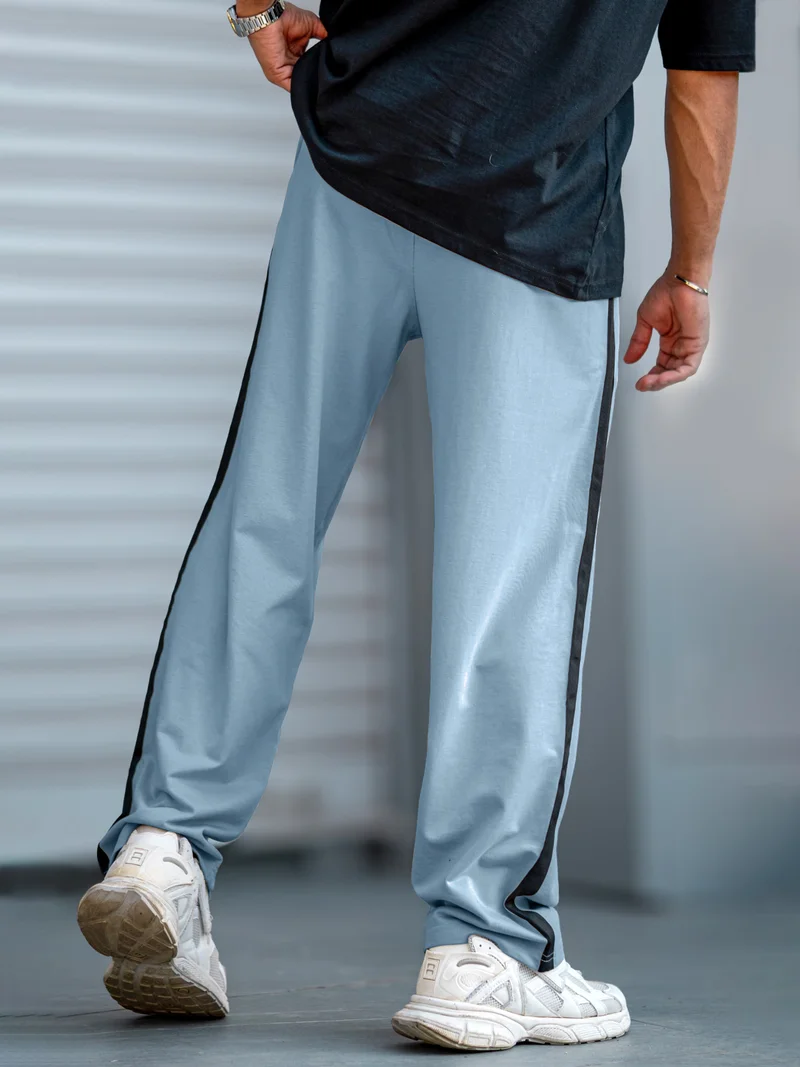 Maniac  Maniac Mens ColorBlock Light Grey, Black Loopknit Trackpant for Men | Best Price UAE