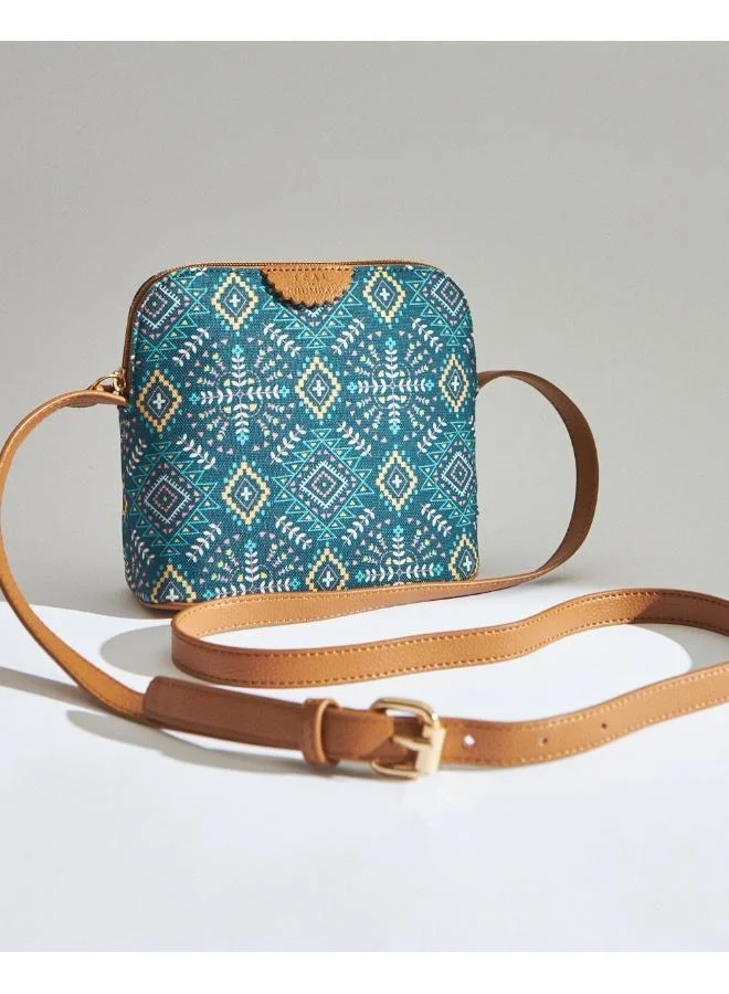 Chumbak Teal by Chumbak Mexico Aztec Sling Bag