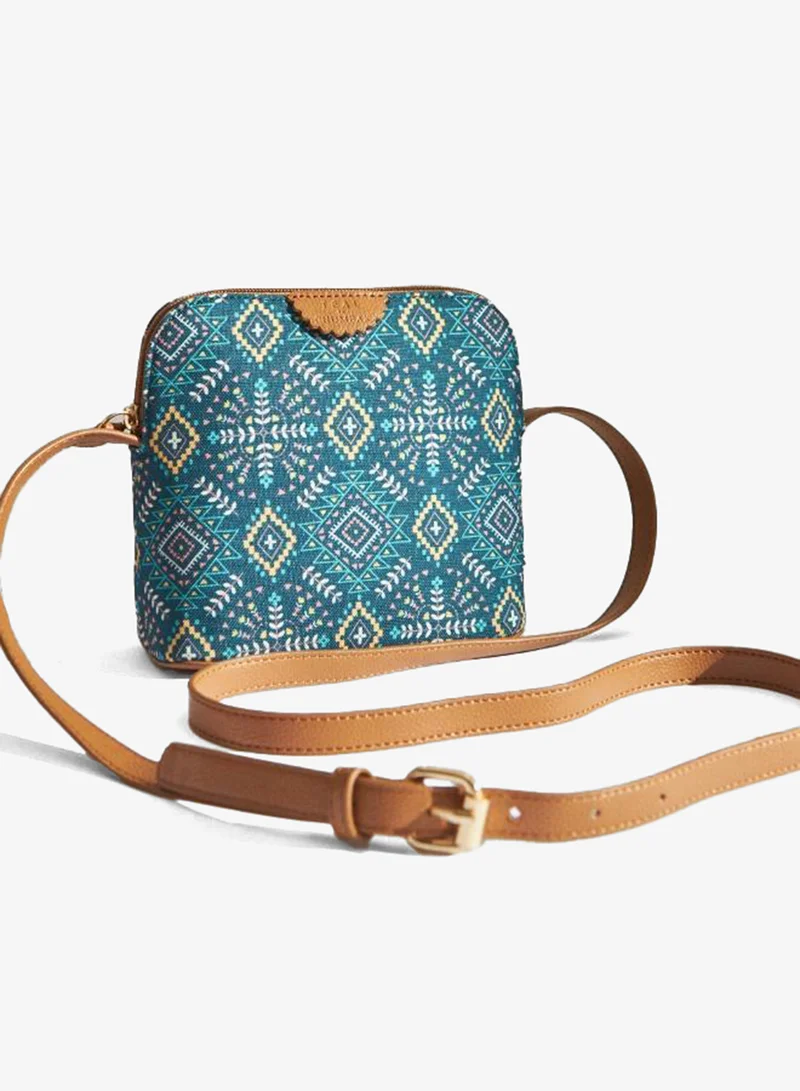 Chumbak Teal By Chumbak Mexico Aztec Sling Bag