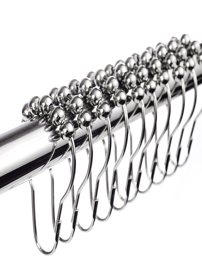 LIHAO 12 Piece Set Rustproof Stainless Steel Shower Curtain Rings Hooks for Bathroom Shower Rod - Image 1