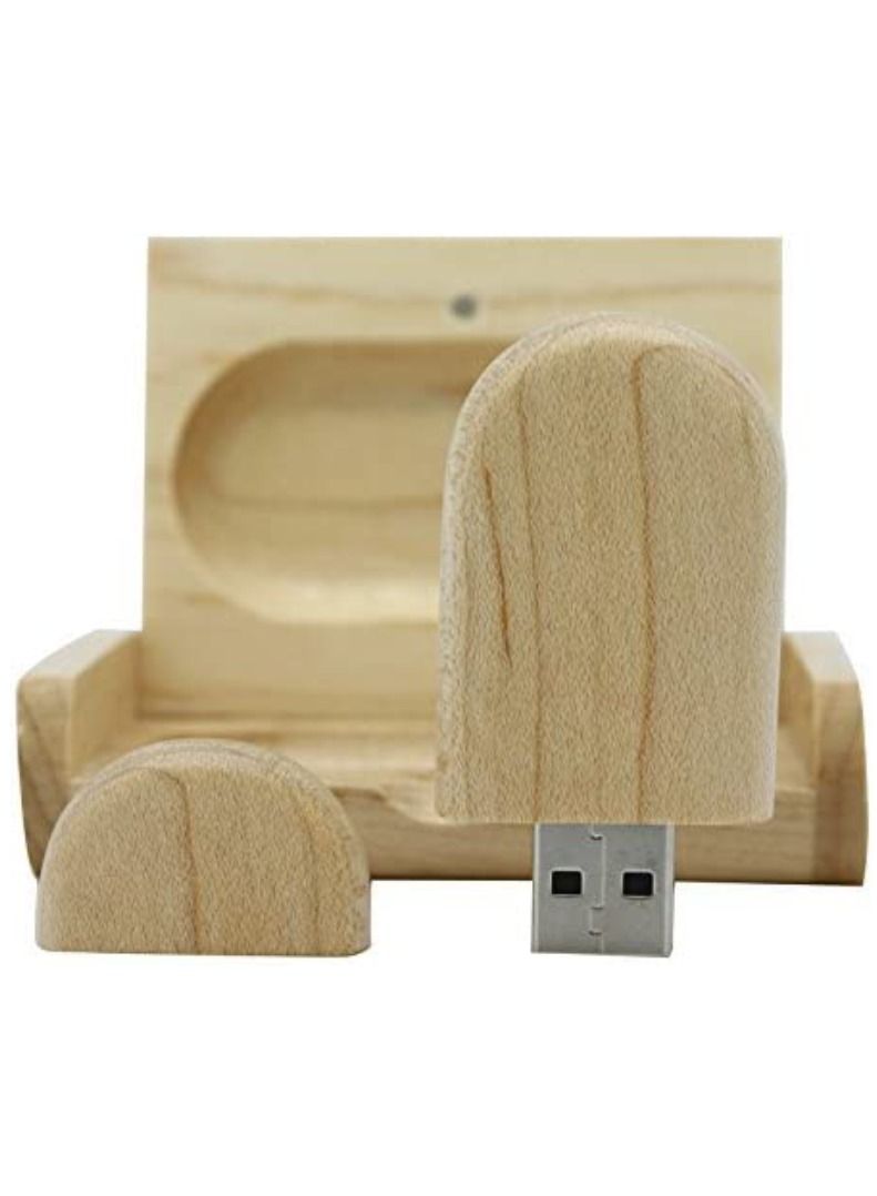 ارواق محرك أقراص فلاش USB سعة 1 جيجابايت من خشب القيقب 3.0 مع صندوق خشبي على شكل حرف U قرص ميموري عصا القلم - Image 4