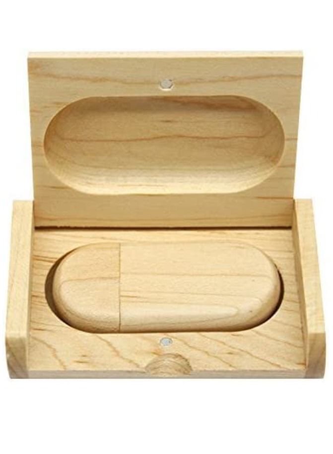ارواق محرك أقراص فلاش USB سعة 1 جيجابايت من خشب القيقب 3.0 مع صندوق خشبي على شكل حرف U قرص ميموري عصا القلم - Image 2