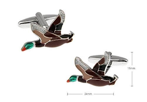 MRCUFF Duck Flying Pair Cufflinks in a Presentation Gift Box & Polishing Cloth - Image 2