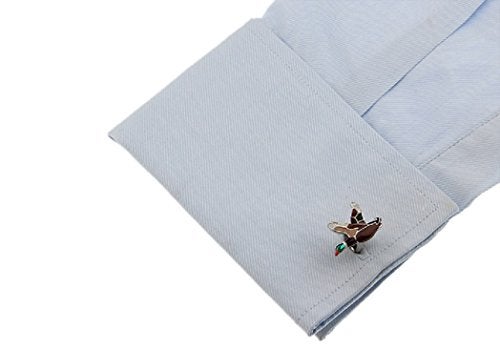 MRCUFF Duck Flying Pair Cufflinks in a Presentation Gift Box & Polishing Cloth - Image 3