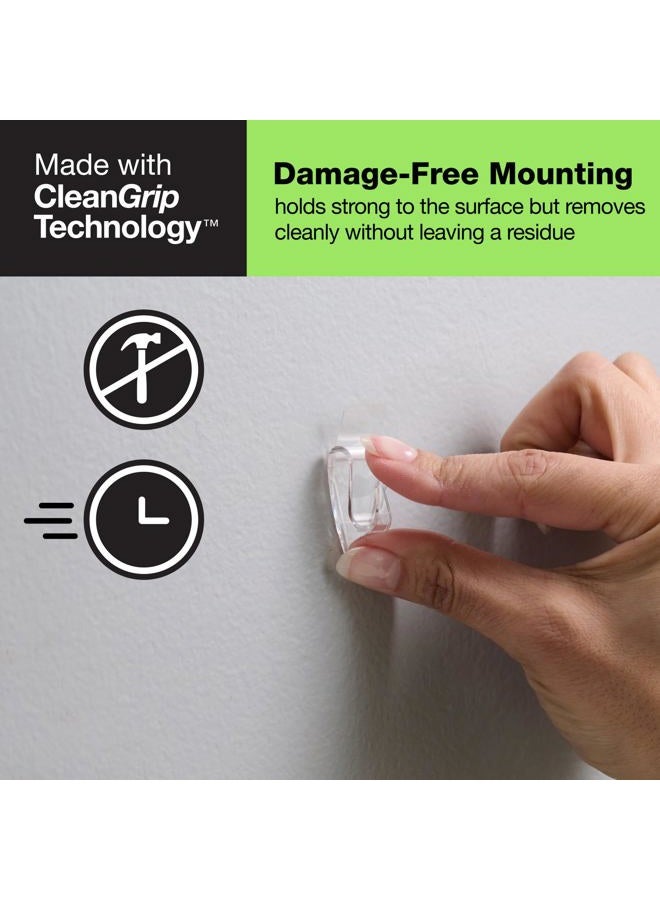 FrogTape reMOVEables Mini Adhesive Hooks for Hanging - Indoor Clips for Lights, Keys, Wires, Holiday Decor - No Damage - Removable & Reusable - 18 Hooks & 24 Adhesive Strips - Clear (Pack of 18) - Image 4