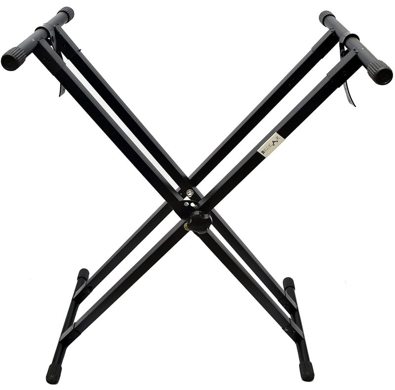 Belear A-9 Black Double Rod With Six Angle Adjustment Double Braced Keyboard Stand - Image 1