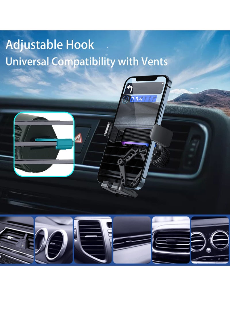 SYOSI - Phone Mount for Car Vent, Upgraded Hook Clip, Cell Phone Holder Car Hands Free Cradle in Vehicle Car Phone Holder Compatible with iPhone 14/13/12 All Phones, Universal Cell Phone Automobile Cradles - Image 1