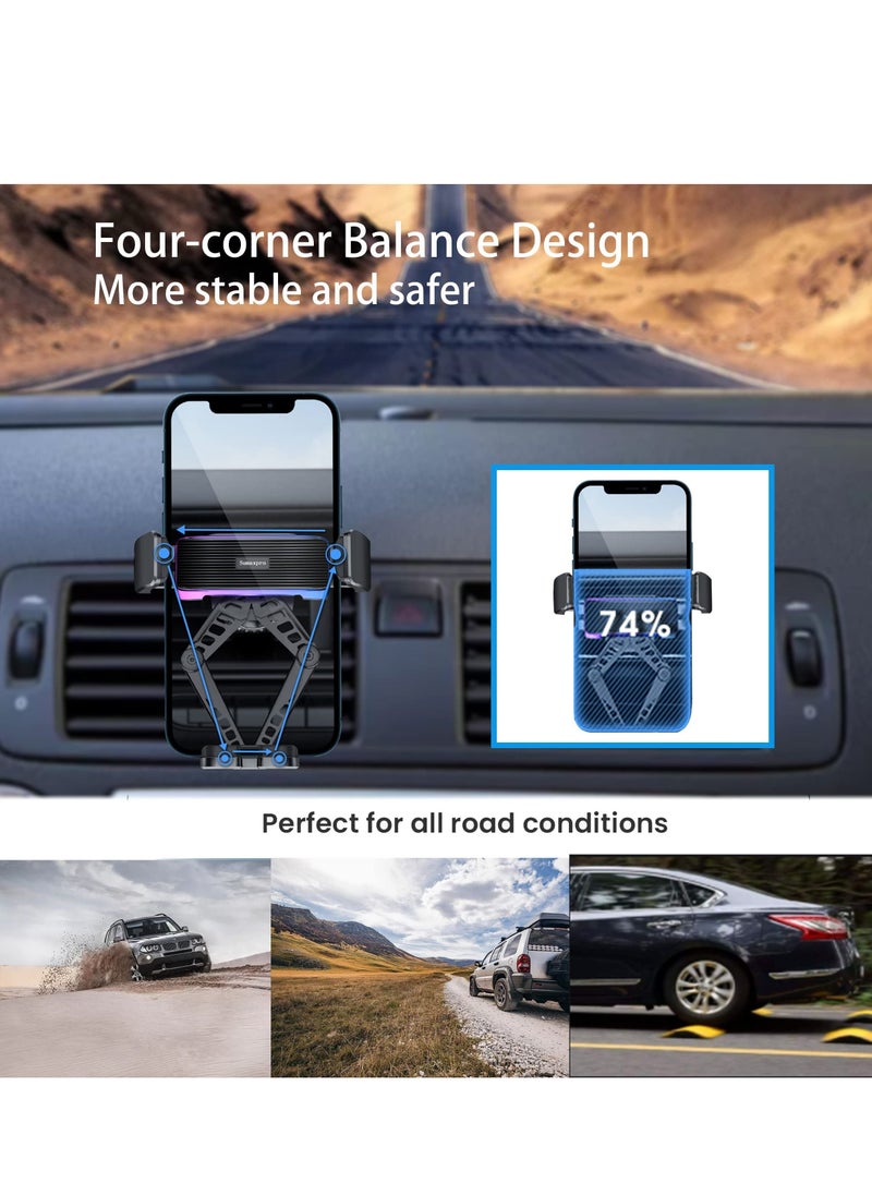SYOSI - Phone Mount for Car Vent, Upgraded Hook Clip, Cell Phone Holder Car Hands Free Cradle in Vehicle Car Phone Holder Compatible with iPhone 14/13/12 All Phones, Universal Cell Phone Automobile Cradles - Image 1