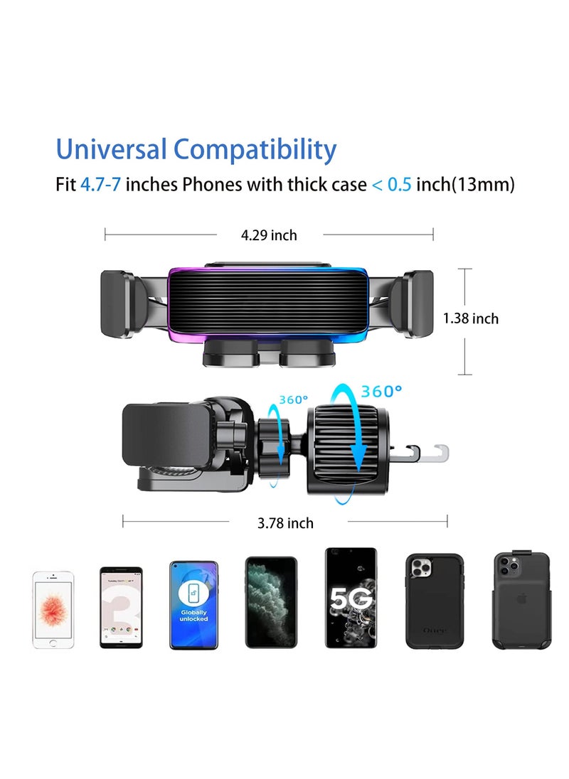 SYOSI - Phone Mount for Car Vent, Upgraded Hook Clip, Cell Phone Holder Car Hands Free Cradle in Vehicle Car Phone Holder Compatible with iPhone 14/13/12 All Phones, Universal Cell Phone Automobile Cradles - Image 1