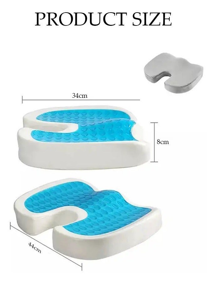 DUNISO Gel Seat Cushion for Car, Cooling Seat Cushion with Anti-Slip Bottom and Removable Cover, Breathable Car Office Chair Seat Cushion for Tailbone Pain Relief - Image 2