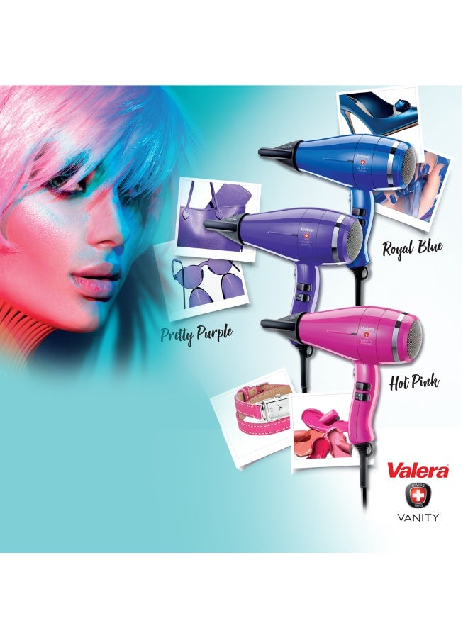 Valera Valera Hair Dryer Vanity Performance Blue, 2400W AC, 2 nozzle, Ions generator, Smart Airflow Tech, 6 temp control and cold air - 586.12 Blue - Image 1