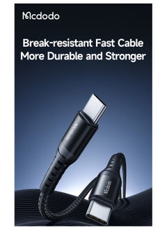 Mcdodo MCDODO USB-C to USB-C 60W PD Fast Charging Cable with High-Density Nylon and Aluminum Alloy, Break and Bending Resistant, Compatible with iPhone 15, iPad S24 Series, MacBook, Oppo, and Huawei  - Image 2